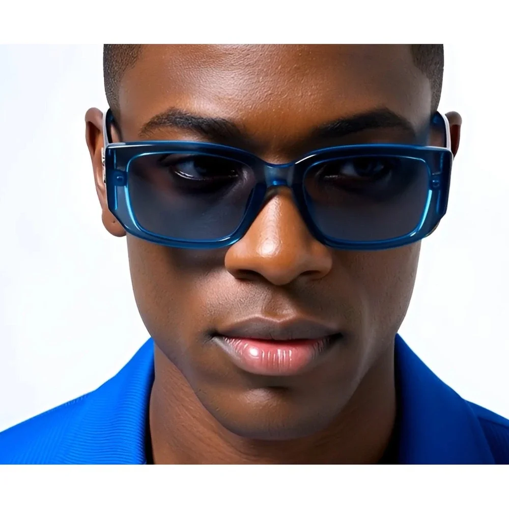Blue Rectangle Sunglasses Trendy Fashion Frames UV400 Protection Lentes‎ Gafas